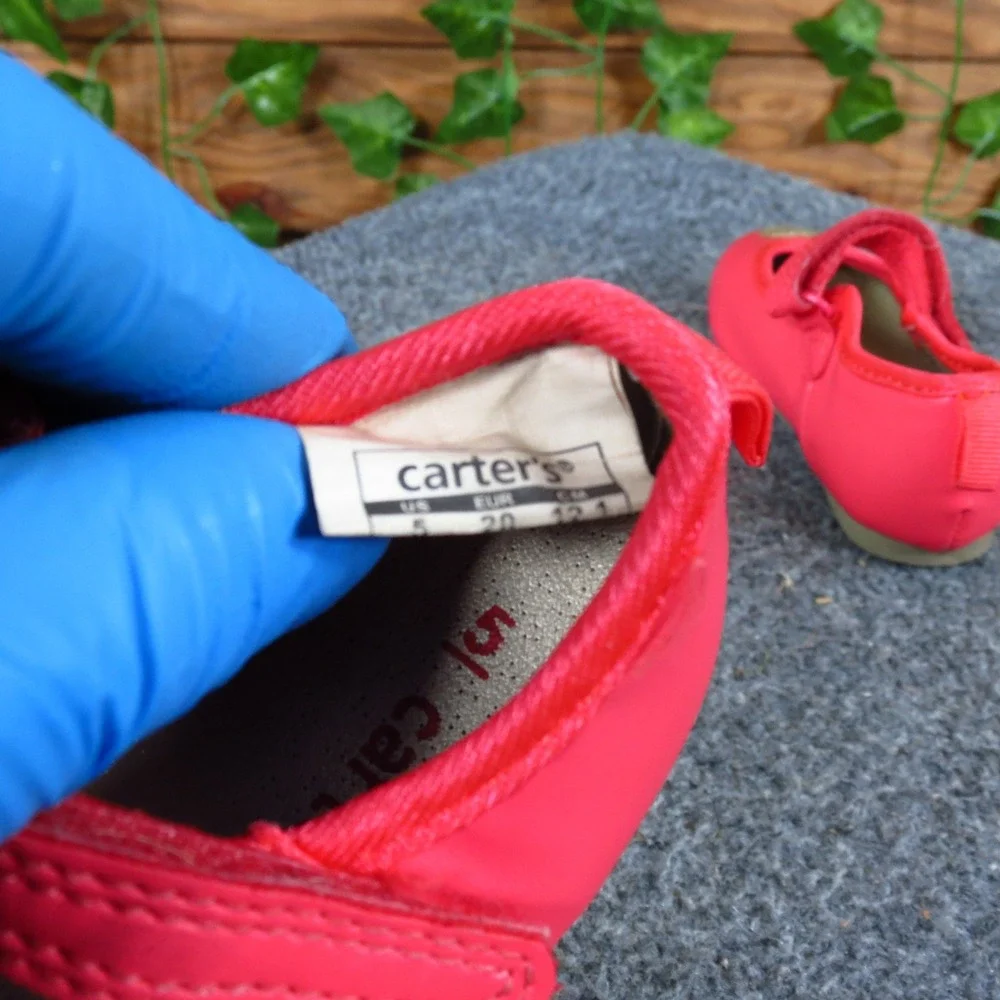 Carter's Alvina Toddler Mary Jane Shoes Size 5 Dress Party Red‎ Glitter Heart